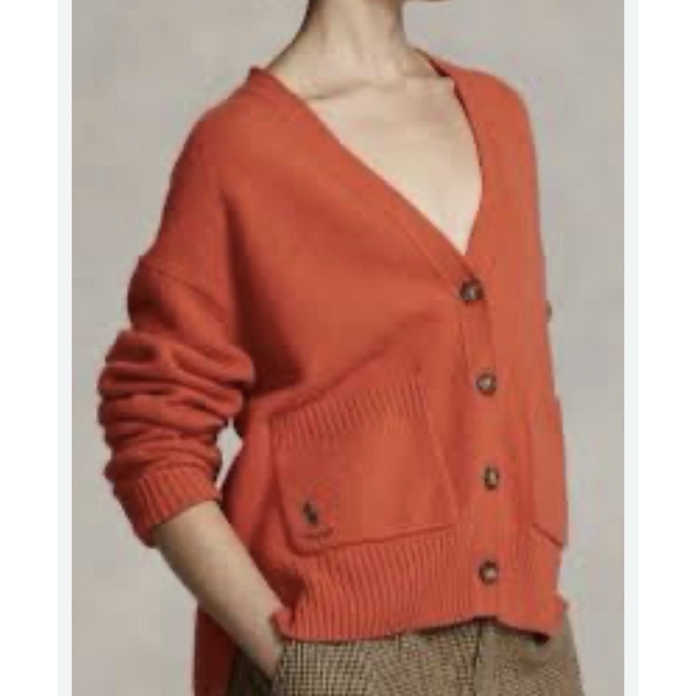 Polo Ralph Lauren Wool Cashmere Blend Cardigan Preppy Quiet Luxury Classic Xs